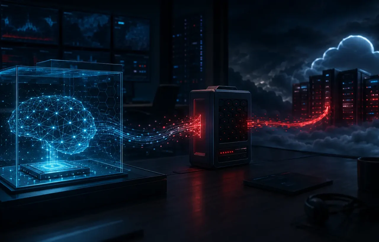 An isolated AI core finds a path through a package proxy to external server infrastructure.