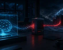 An isolated AI core finds a path through a package proxy to external server infrastructure.