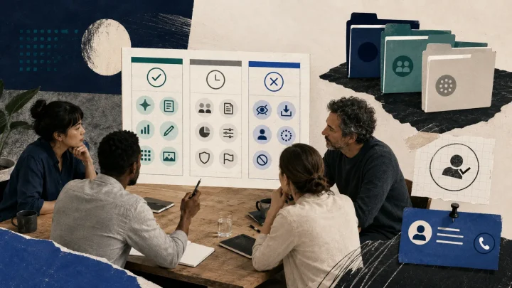 A small team agrees on AI rules covering approved tasks, data protection, human review, and accountable owners.
