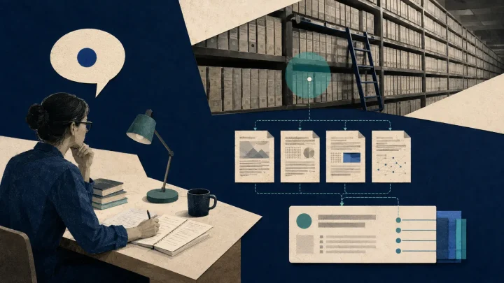 A search beam finds relevant passages in a document library and passes them to a language model.