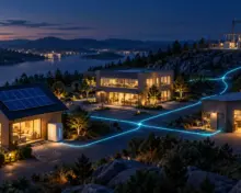 Miniature home, office and workshop connected to an energy hub